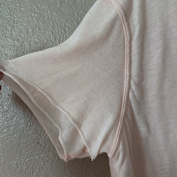 We The Free Cloud 9 Light Pink Short Sleeve Tee Free People XS Oversized - Picture 2 of 5